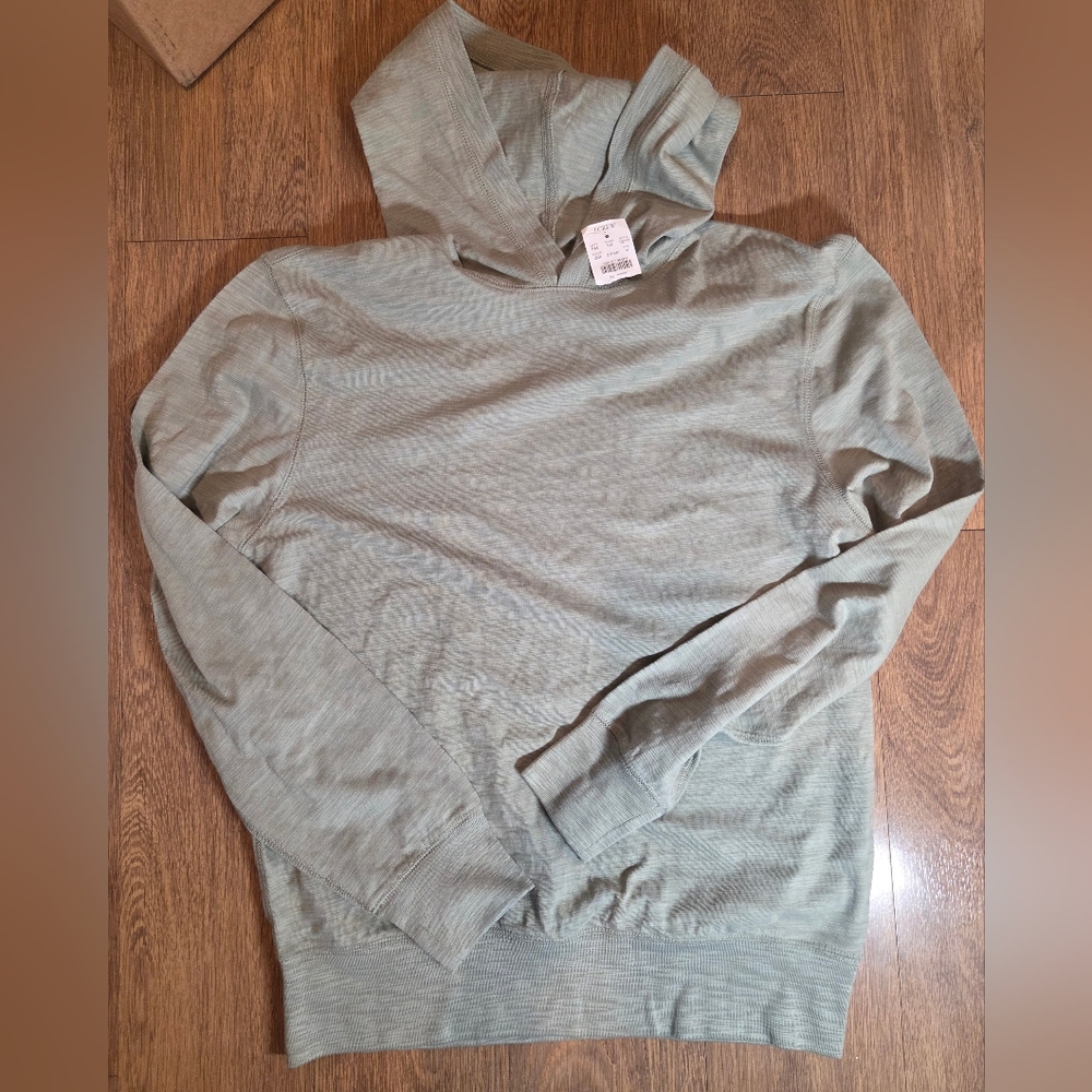 J. Crew Men's Slub Jersey Green Lightweight Hoodie